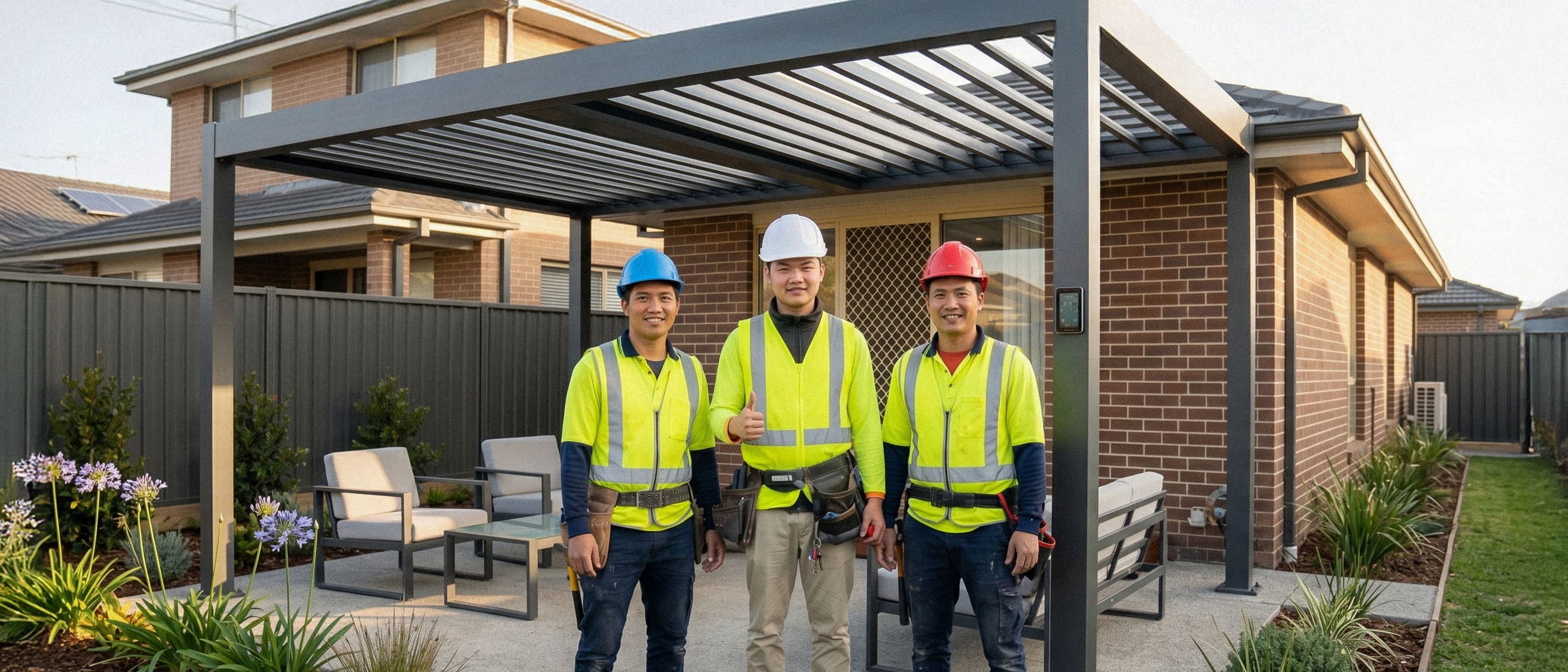Outdoor construction site — carport and patio installation in Sydney